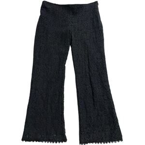 VTG Hype Lace Pants Cropped Boot Cut Womens Size 4 USA Made 7102801 G8974 Black